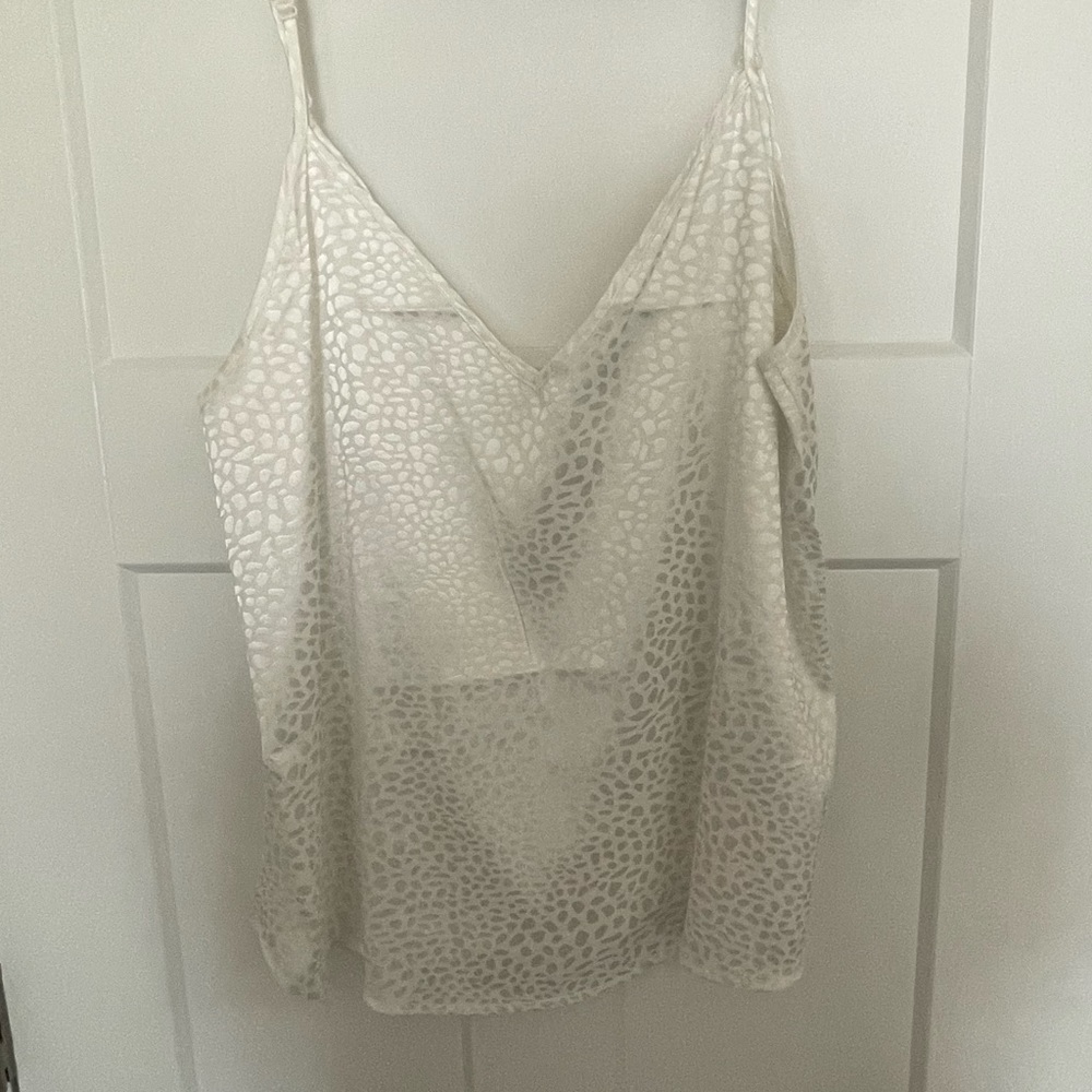 White Satin Cheetah Tank